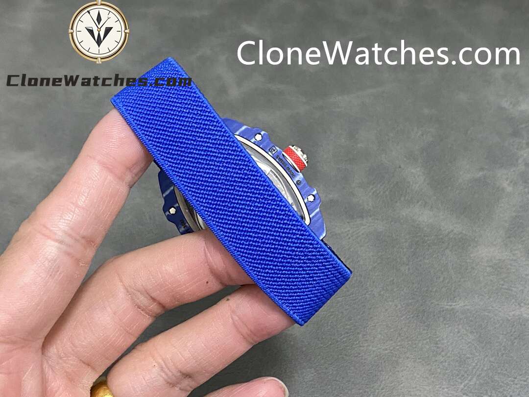 Richard Mille Super Clone Watches 1:1 RM 67 – 02 Blue Carbon Tourbillon Blue Strap - Image 8