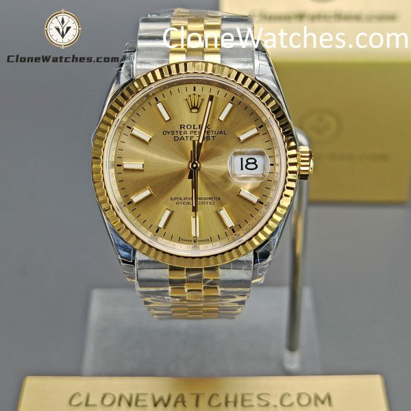 Super Clone Watches – Rolex DateJust Gold Dial m126233-0015