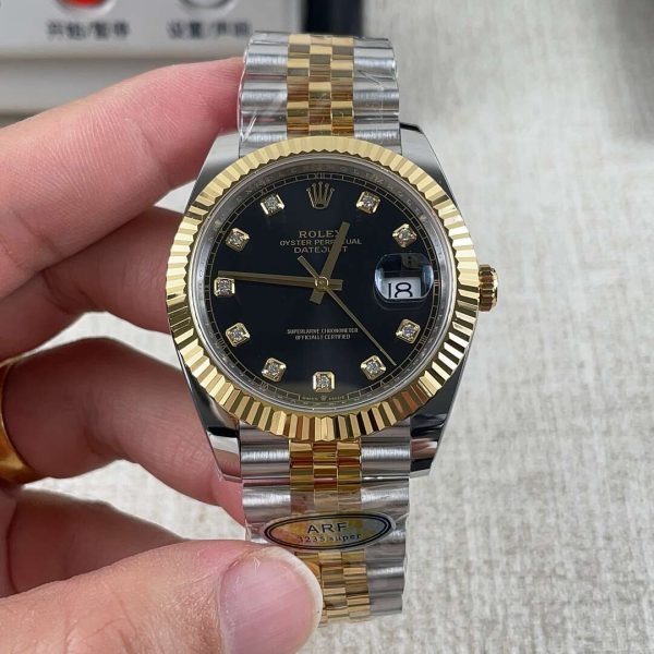 Super Clone Watches – Rolex DateJust Black Diamond Dial m126333-0006