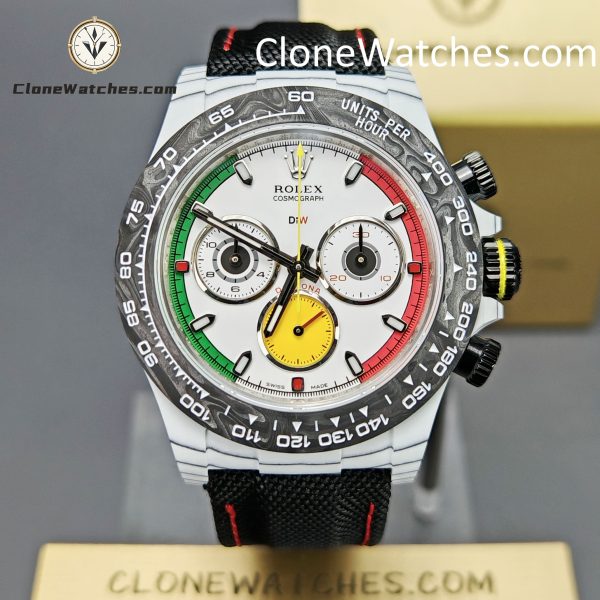 Super Clone Watches – Modified DiW Daytona CarboQuartz 4130 Movement